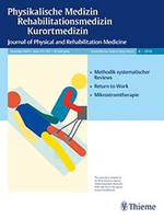 Cover der Zeitschrift "Physikalische Medizin – Rehabilitationsmedizin – Kurortmedizin"